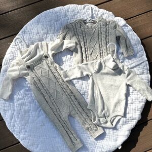 Carter's Little Planet Tan and Cream Sweater, Bodysuit, One-Piece Sweater Lot